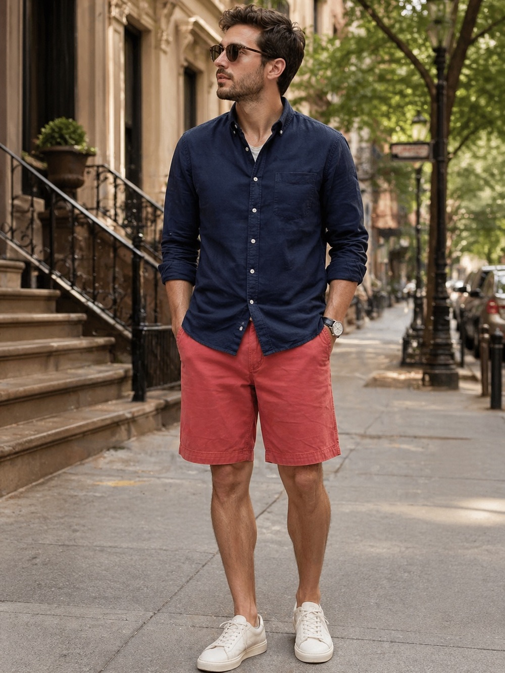 Polo by Ralph Lauren Men's Red Flat Front Relaxed Fit Chino Shorts 36
